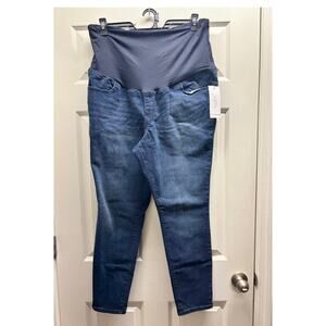 NWT Isabel Size 16 Maternity Skinny Crossover Panel Support Pull-On Blue Jeans